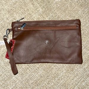 Valentina In Pell Genuine Brown Leather Wristlet